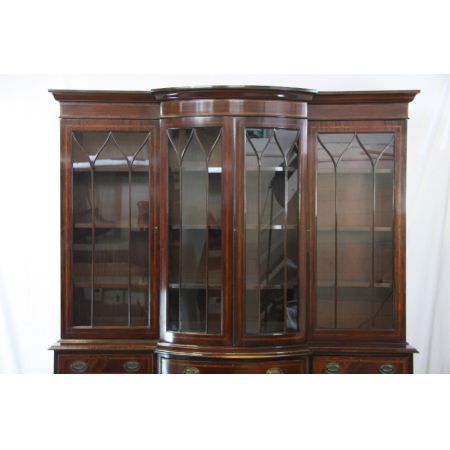 Breakfront Bookcase Wohnzimmerschrank Massives Mahagoni