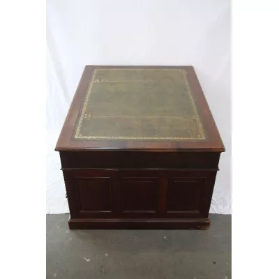 Partners desk grünes leder victoriansich england 1890  massivholz