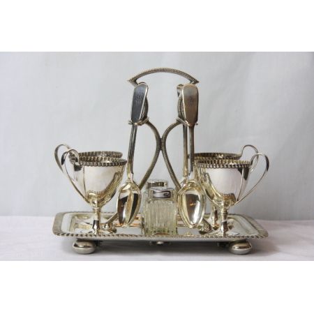 Eierset Platet versilbert 19.JH England 