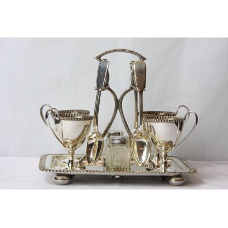 Eierset Platet versilbert 19.JH England 