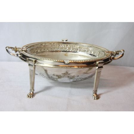 Dinnerbowl Caviarschale Platet versilbert England