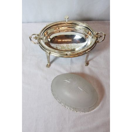 Dinnerbowl Caviarschale Platet versilbert England