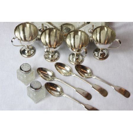 Eierset Platet versilbert 19.JH England 