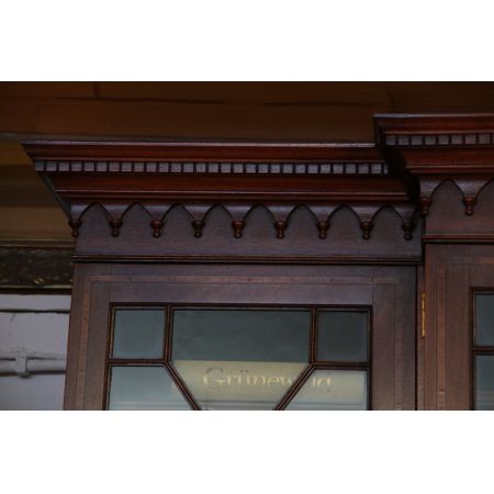 Breakfront Bookcase Edwardian Mahagoni Intarsien 