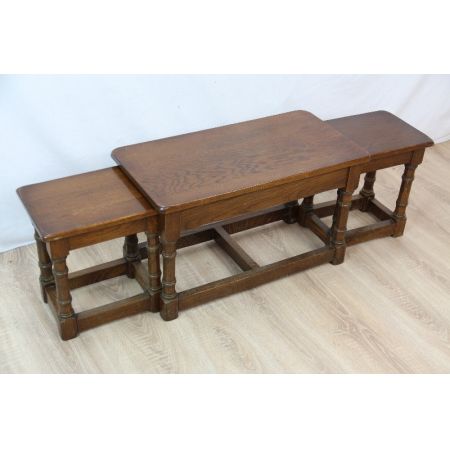 Landhaus Sofatische Set, Massivholz Eiche, Country furniture