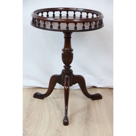 -galerie Beistelltisch Mhagoni England 1890 mit Ledertop