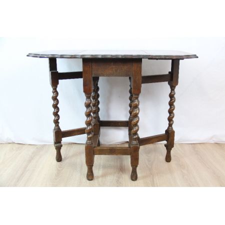Klassischer Gateleg Table, Eiche massiv, gedrechselte Beine, Original aus England