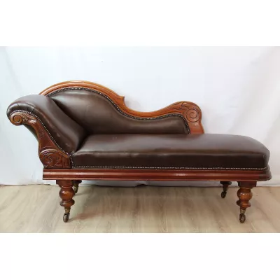 Chaiselongue  Victorian Original Massivmahagoni 