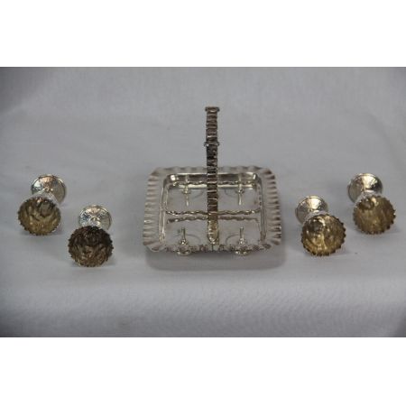 Silbertablett  Eierset France Plated