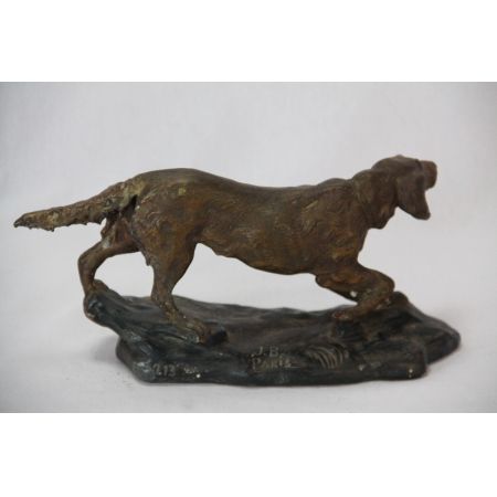 Hund figur France Antik Plaster