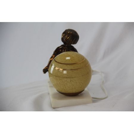 Tischlampe Mädchen im Art deco Stil, France, Original