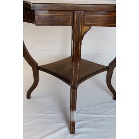 Palisander Tisch Edwardian Intarsien Massivholztisch