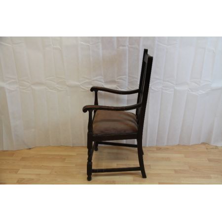 Armchair / Stuhl, Eiche Original england Ledersitz