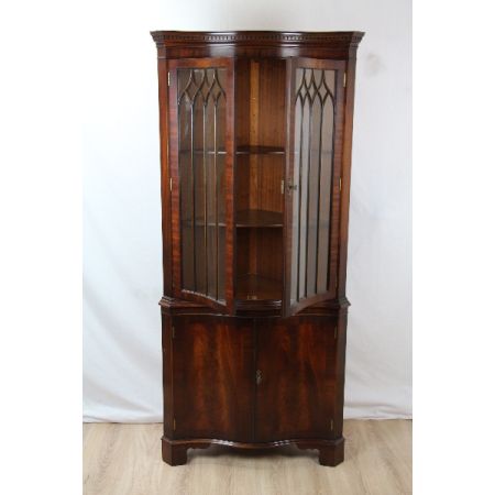 Eckvitrine Mahgoni Corner cupboard Regency Verglasunf