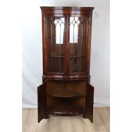 Eckvitrine Mahgoni Corner cupboard Regency Verglasunf