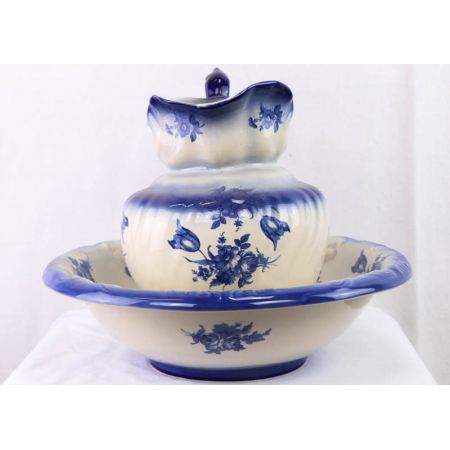 Klassisches Vintage Jug and Bowl Set aus Keramik