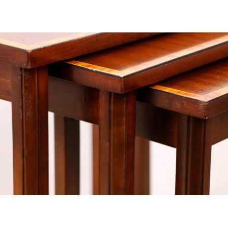 Antikes englisches Mahagoni Nest of Tables mit Intarsien, edwardianisch ca. 1890