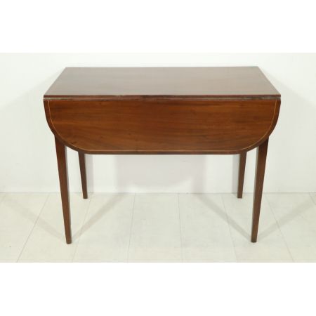 Antiker Pembroke Table mit feiner Bandintarsie, Mahagoni u. Satinwood