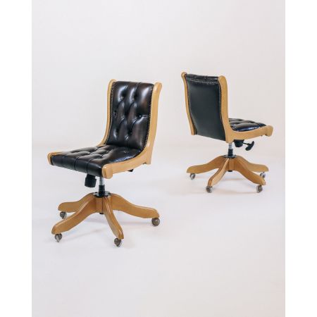 "Regency Split Back Diner" Chesterfield Drehstuhl Bürosessel