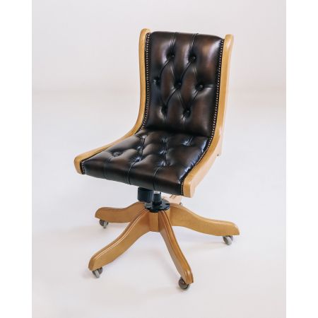 "Regency Split Back Diner" Chesterfield Drehstuhl Bürosessel