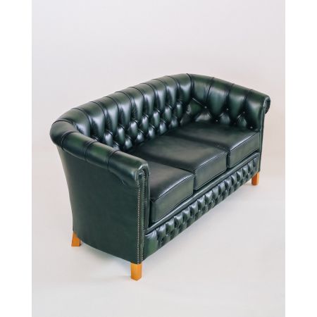 Chesterfield Ledersofa, Original englischer "Diana" 3 Sitzer