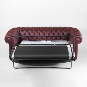 Chesterfield Schlafsofa "Austin" 3-Sitzer Original Schlafsofa englisch (Matratze: 115cm)