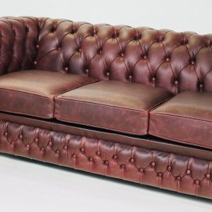 Chesterfield Schlafsofa "Austin" 3-Sitzer Original Schlafsofa englisch (Matratze: 115cm)