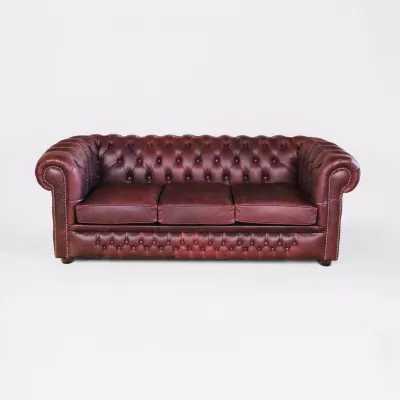 Chesterfield Sofa "Austin" 3-Sitzer Original Schlaffsofa englisch (Matratze: 115cm)