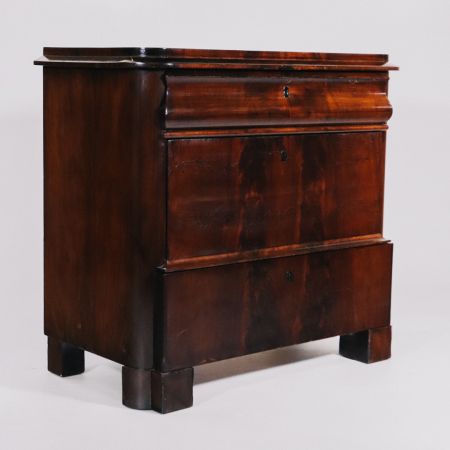 Biedermeier Mahagoni Kommode mit drei Schubladen, Sideboard
