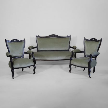 Antike Sitzgruppe, Viktorianische Sitzgarnitur, Sofa, Stühle & Armchair, 7er Satz