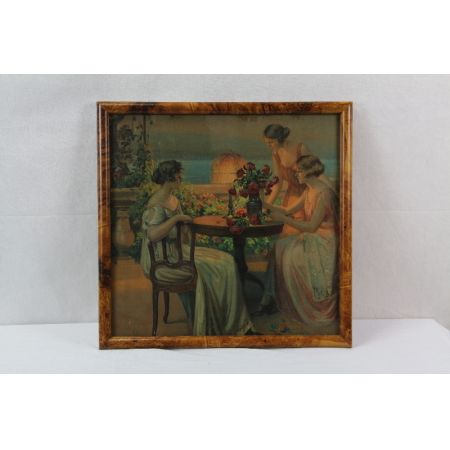 Bild 3 Frauen   2oer jahre Motiv inkl. Rahmen 