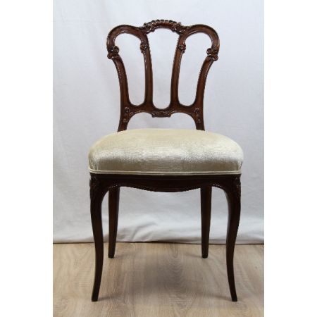 Stuhl Ballonstuhl Massiv Mahagoni  Patina