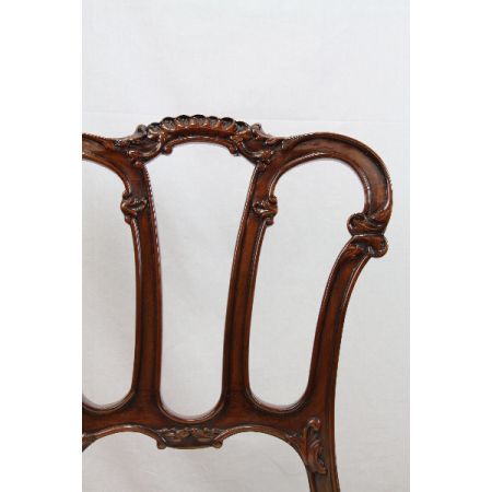 Stuhl Ballonstuhl Massiv Mahagoni  Patina