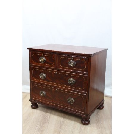 Handpolierte Mahagoni Kommode/ Chest of drawers mit original Beschlägen