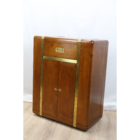 Art Deco Bar  aus Massivholz mit Messingaplikatioen  aus frankreich