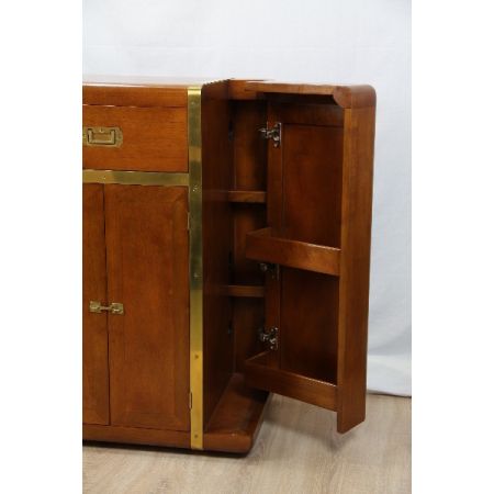 Art Deco Bar  aus Massivholz mit Messingaplikatioen  aus frankreich