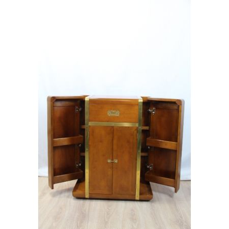 Art Deco Bar  aus Massivholz mit Messingaplikatioen  aus frankreich