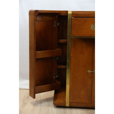 Art Deco Bar  aus Massivholz mit Messingaplikatioen  aus frankreich