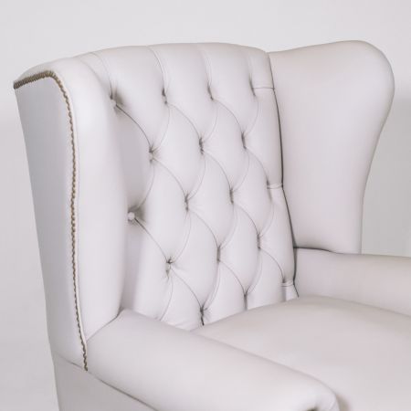 Chesterfield Ohrensessel "Windsor Wing Chair" in Beige, aus robustem Leder