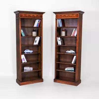 Mahagoni Open Bookcase Sheraton Style, offenes Bücherregal