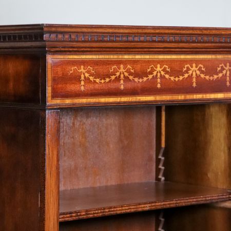 Mahagoni Open Bookcase Sheraton Style, offenes Bücherregal