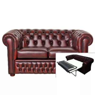 "London" Chesterfield Schlafsofa 2-Sitzer (Matratze: 95cm)