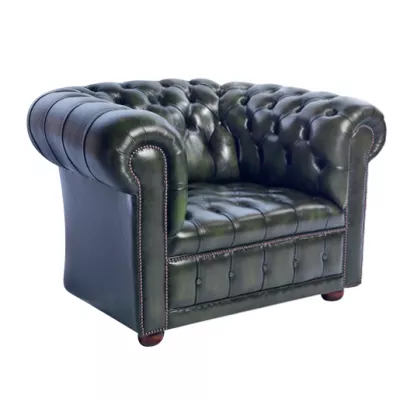 Chesterfield Lederpolstersessel, original englischer "London Classic Buttonseat"