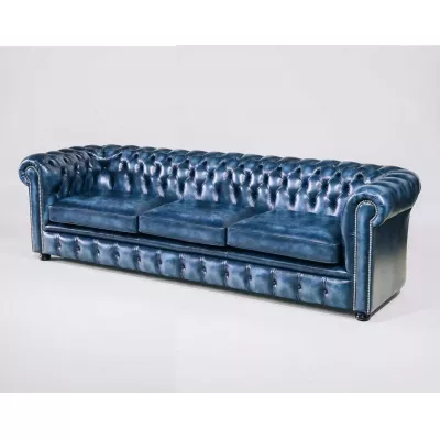 "Windsor Classic" 4-Sitzer Original englisches Chesterfield Ledersofa