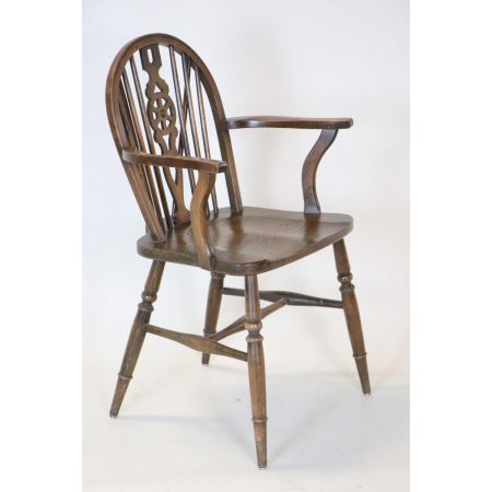 Windsor Wheelback Chair, Massivholz Eiche, Antik