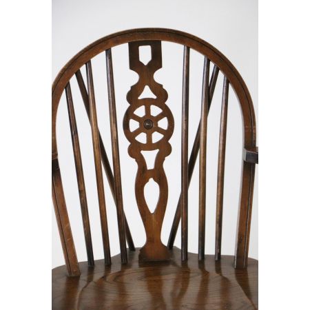 Windsor Wheelback Chair, Massivholz Eiche, Antik