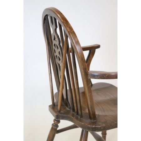 Windsor Wheelback Chair, Massivholz Eiche, Antik