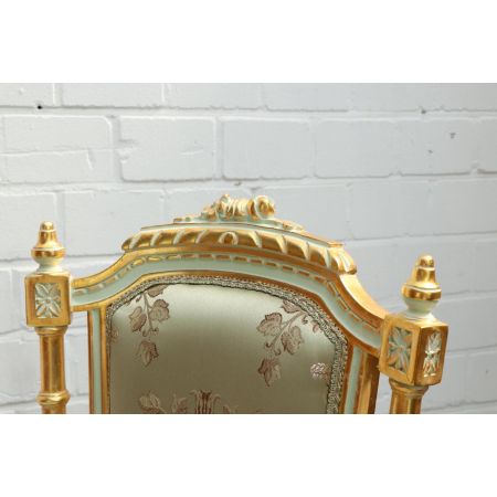 MORRIS Barock Stil Esszimmerstuhl "Aveline", gold/grau - sofort lieferbar