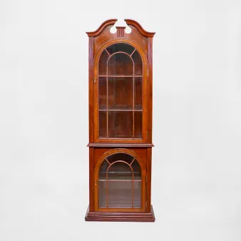 Vintage Vitrine aus Holz – Vitrinenschrank im klassischen Design mit Glas für Dekoration und Stauraum