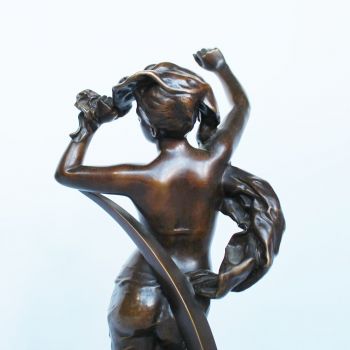 Jugendstil Antike Französische Bronze Figur Frau ca. 1890